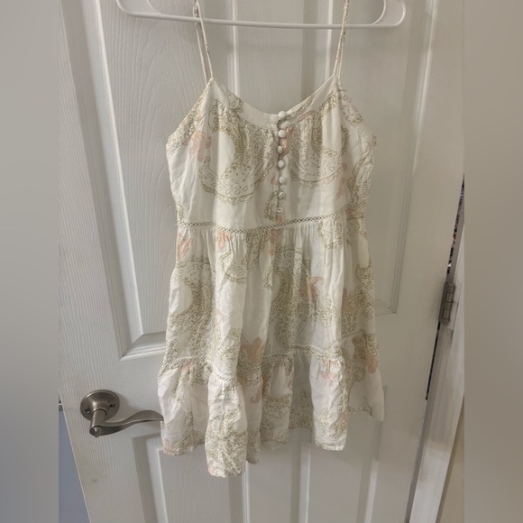 Cream ,‎ floral print tank top/ dress - Picture 1 of 7